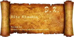 Ditz Klaudia névjegykártya