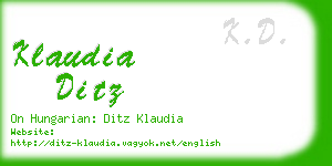 klaudia ditz business card